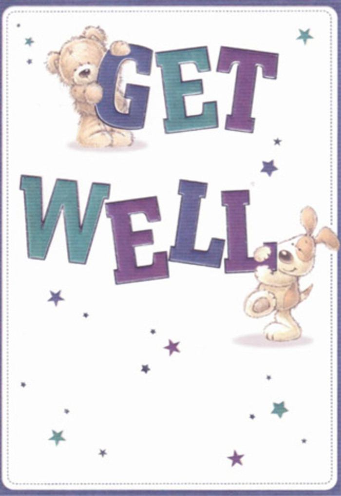 This card is a gentle, heartfelt tribute to resilience and kindness, beautifully illustrated in a style that reflects the creative soul of Lower Clapton. At its centre, a lovable bear and a floppy-eared puppy are shown mid-celebration, surrounded by bold, hand-lettered 'Get Well' wishes in the vibrant hues of indigo and teal reminiscent of market bouquets from local florists. The joy that radiates from their round cheeks and gleaming eyes feels as genuine as a neighbour's smile at Clapton Pond. Twinkling stars in shades of blue and purple scatter around them, lending an air of wonder and festive hope-like petals falling on a breezy day along Chatsworth Road. The crisp cream background creates a sense of space and lightness, enhancing the tactile softness of every brushstroke. Imagine sending this card to someone resting at home in E5: its playful mood and soulful details are as nurturing as a handpicked floral gift, each element crafted to lift the spirit and encourage healing within our close-knit neighbourhood.