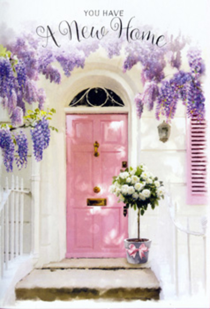 In this richly detailed image, a front door that might well belong to a cosy home off Lower Clapton's tree-lined streets becomes a canvas for floral artistry and emotion. The door itself is painted in a tender shade of pink, not too bright, but softly luminous, like the inside of a seashell. It stands against whitewashed walls that offer a clean backdrop, their subtle texture giving the scene depth and authenticity. One side of the doorway features a muted shutter, its gentle colour reflecting the same pastel language that runs through the whole composition. Above, wisteria drapes in generous cascades, forming the most striking feature of the image. The blossoms fall in long strands of lavender and lilac, each cluster composed of countless tiny petals. The wisteria creates a flowing canopy, reminiscent of the lush greenery that frames paths toward Hackney Downs, but here rendered in dreamy purple tones. Beneath this floral curtain, a grey metal bucket has been carefully placed on the step, as though freshly delivered by a local florist from Flower Delivery Lower Clapton. The bucket is brimming with creamy white roses, their petals layered and full, some blooms more open than others, hinting at different stages of unfurling beauty. Interwoven sprigs of soft green foliage lend a relaxed, garden-picked feeling while still looking expertly composed. A pink ribbon encircles the lower part of the bucket, tied into a neat bow, its satin texture catching delicate highlights that echo the door's blush hue. The light falls gently across the entire scene, casting subtle shadows that make the flowers and architecture feel tangible and real. The emotional note is one of calm anticipation-a perfect floral vignette for celebrating a new home in Lower Clapton, ready to greet guests with warmth, optimism, and a heartfelt sense of belonging.