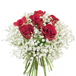 As a local florist in Lower Clapton, I take genuine pride in crafting arrangements that convey the area's distinct character-like this harmonious bouquet of red roses and baby's breath. Each deep red rose, with its lush, cupped petals and velvety sheen, sits at the core of a rounded ensemble, encircled by cloud-like sprays of delicate gypsophila. The interplay of textures-smooth, bold petals against the whisper-light tufts of baby's breath-creates a multidimensional effect that feels both elegant and inviting. Presented in a clear vase, the bouquet reflects the vibrancy of Lower Clapton's thriving creative community and green spaces, such as Clapton Pond and Millfields Park. Designed for special anniversaries or declarations of heartfelt intent, this arrangement brings together beauty, artistry, and a sense of place-ideal for delivery to neighbourhood homes or celebrations taking place along Lower Clapton Road. Every detail, from fragrance to composition, expresses warmth and sincerity.
